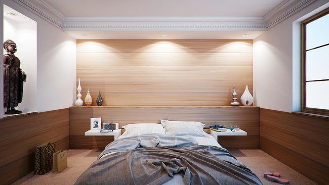 Encantador dormitorio con estilo oriental