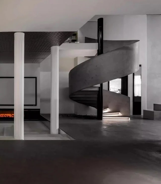 Escalera con microcemento