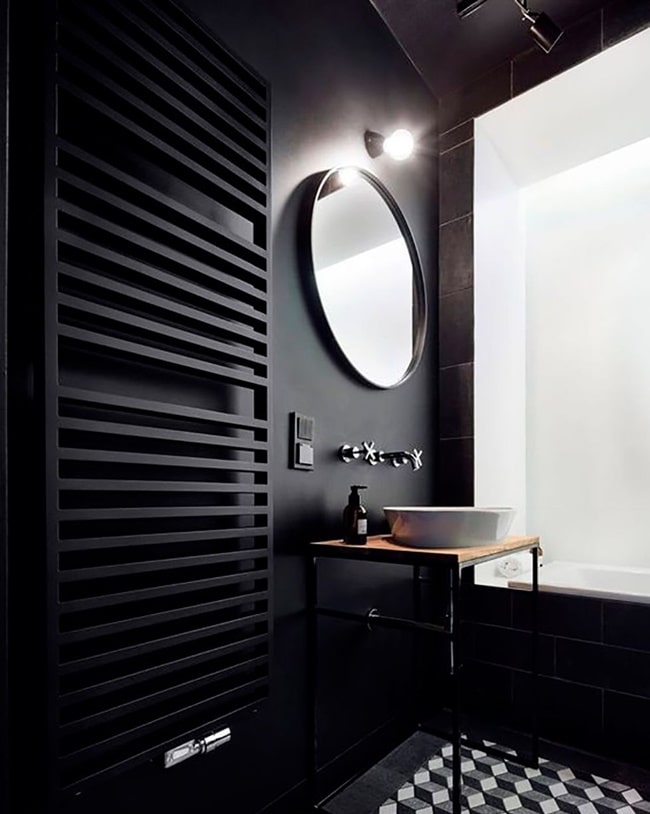 Decoración de baños en negro