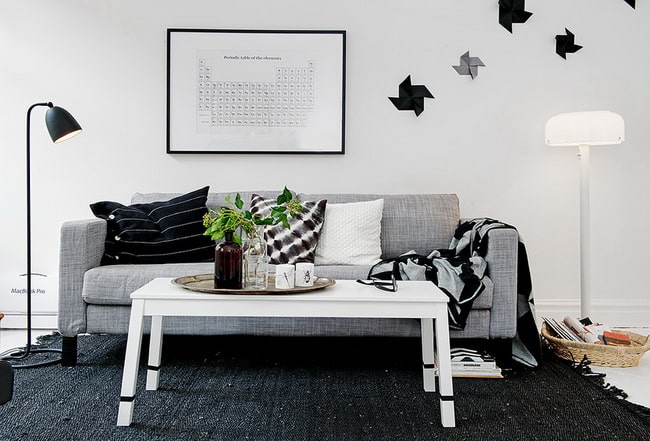 Negro y gris en la decoración