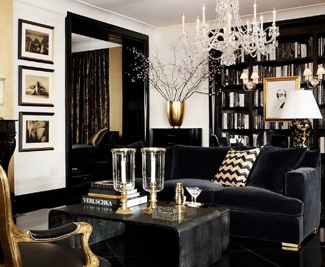 Negro y dorado para decorar