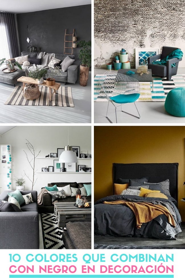 Colores que combinan con negro en decoración
