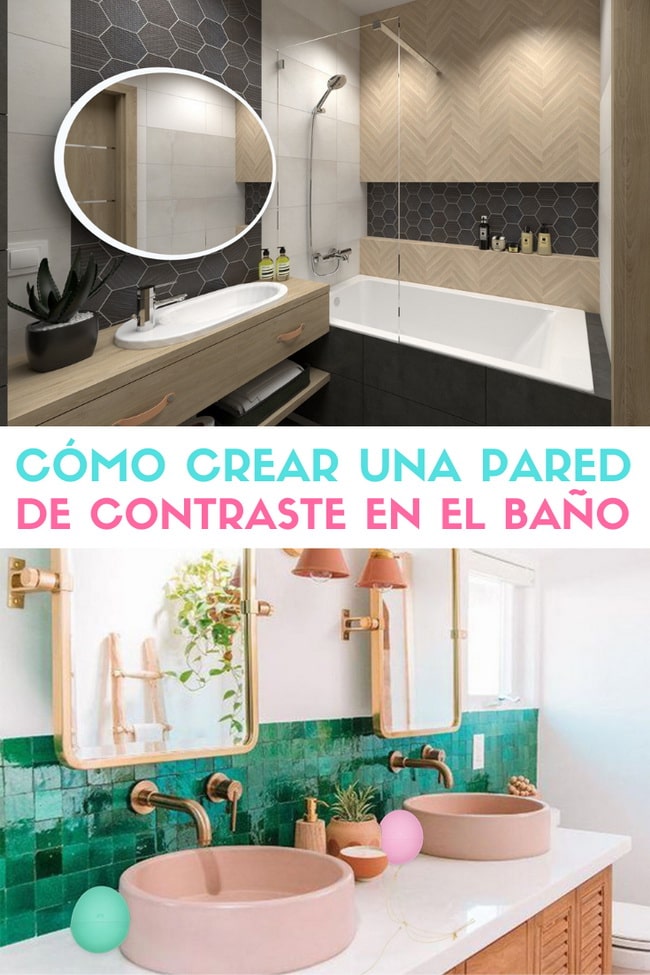 Cómo crear una pared de contraste en el baño