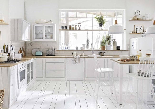 Cocinas con office en color blanco