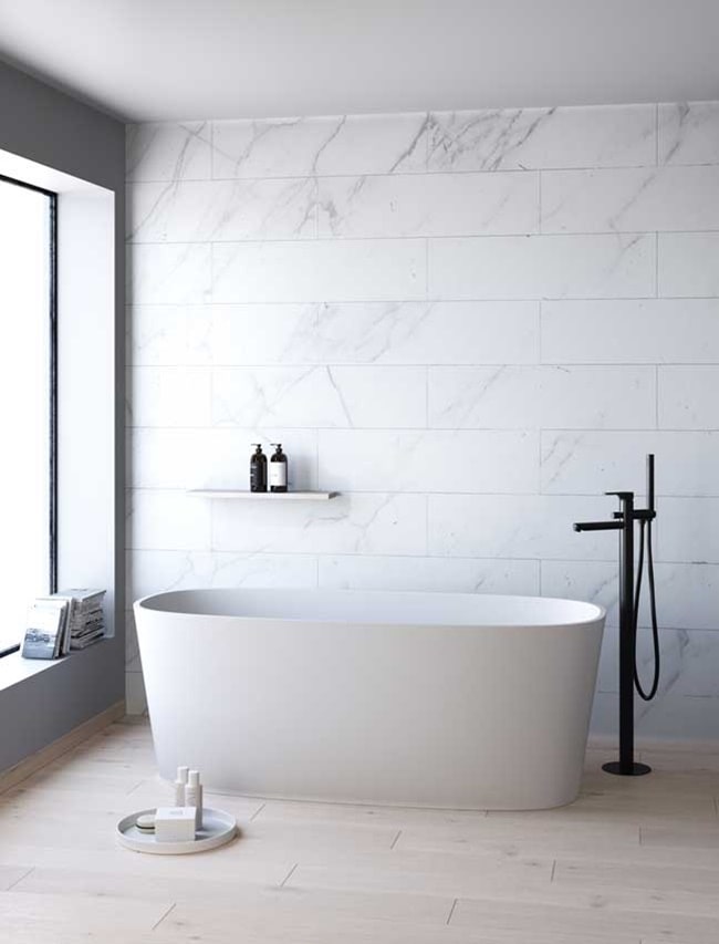 Bañera exenta minimalista