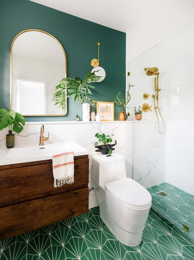Color verde en baños