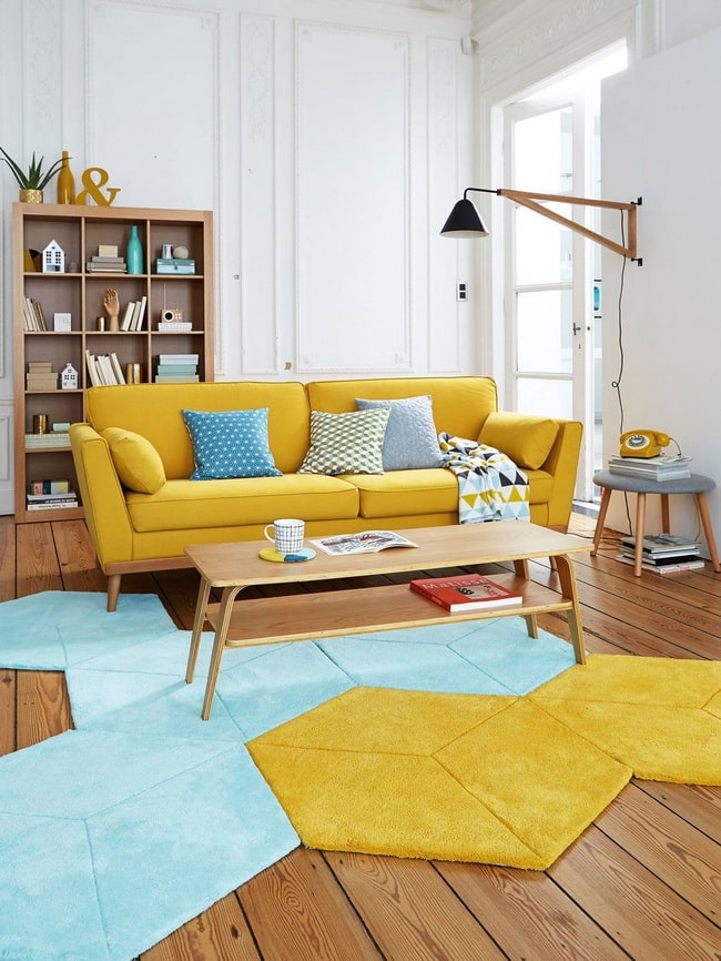 Color amarillo para decorar la sala