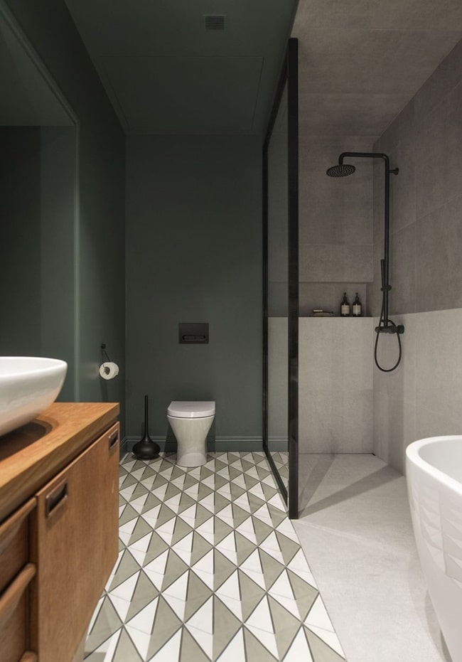 Duchas a ras de suelo con mampara