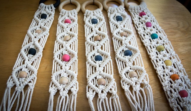 Accesorios decorativos con macramé