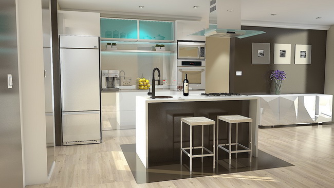Cocina moderna con isla