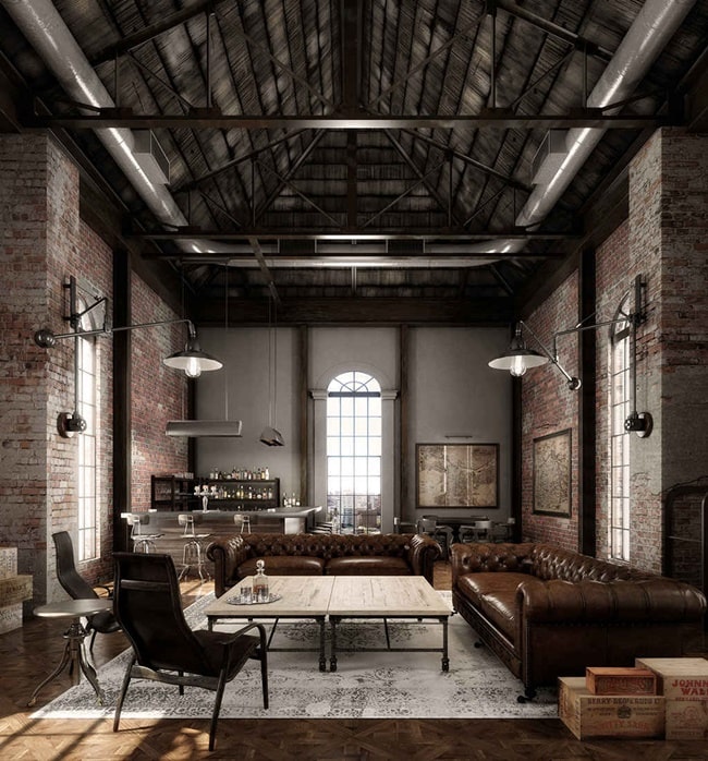 Salón estilo industrial