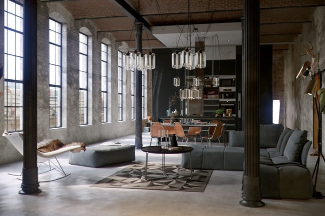 Salón estilo industrial
