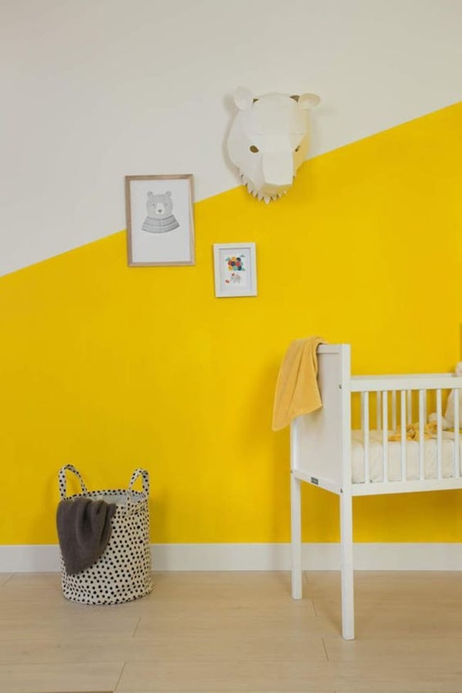 Pared de contraste en dormitorios infantiles