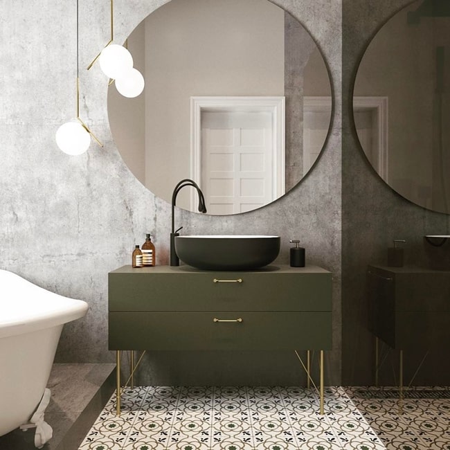 Espejos redondos para el baño