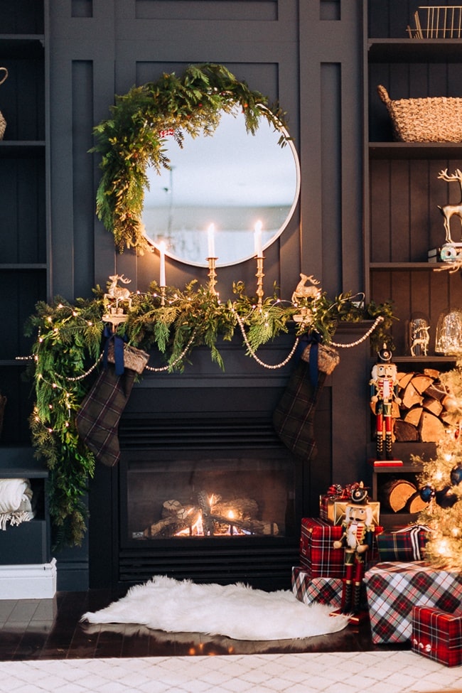 Chimeneas decoradas para la Navidad