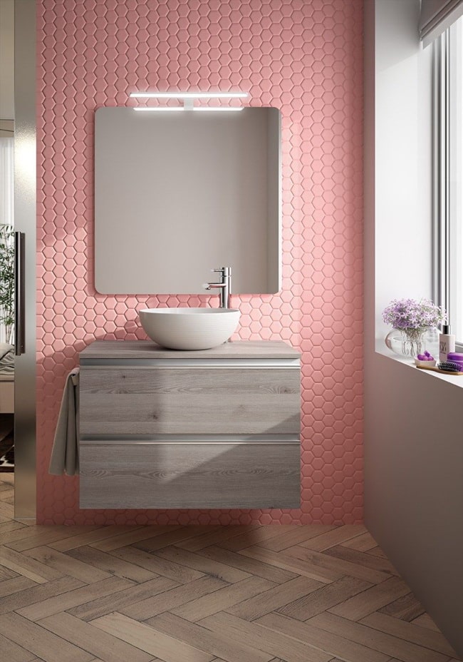 Pared de acento en baño
