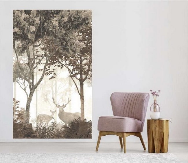 Paredes con papel pintado de animales