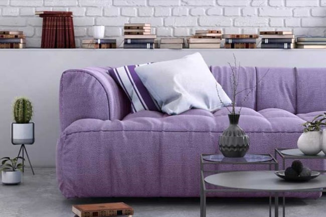 Sofá en color púrpura