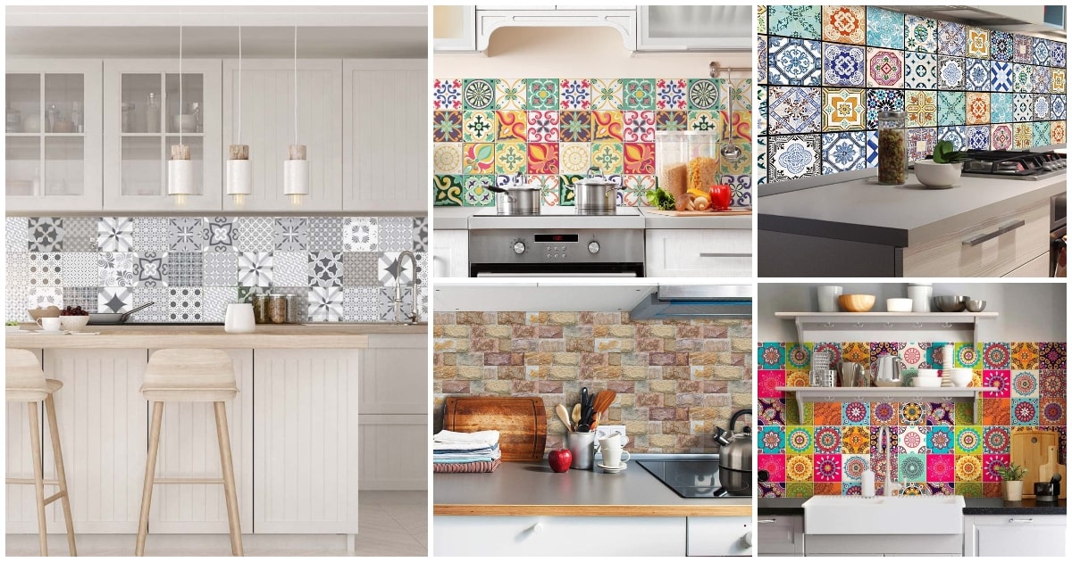Azulejos vinílicos en frentes de cocina