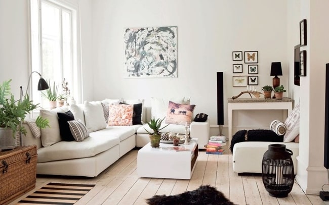 Pequeño salón estilo nórdico