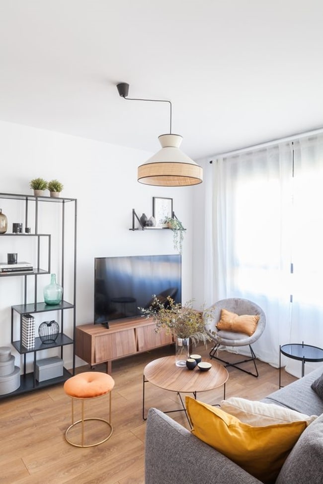 Estilo industrial para una sala pequeña
