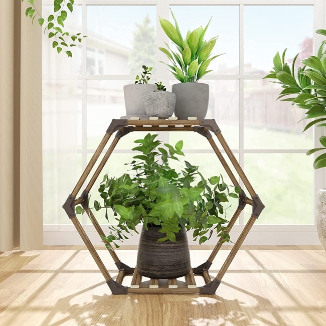 Soportes para plantas hexagonales