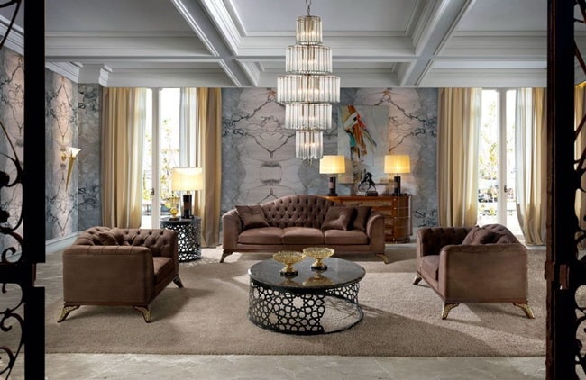 Salón con muebles elegantes
