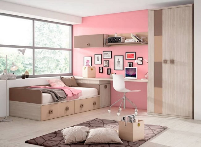 Rosa para un dormitorio juvenil