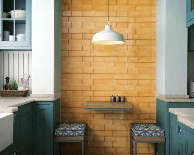 Azulejos amarillos para la cocina