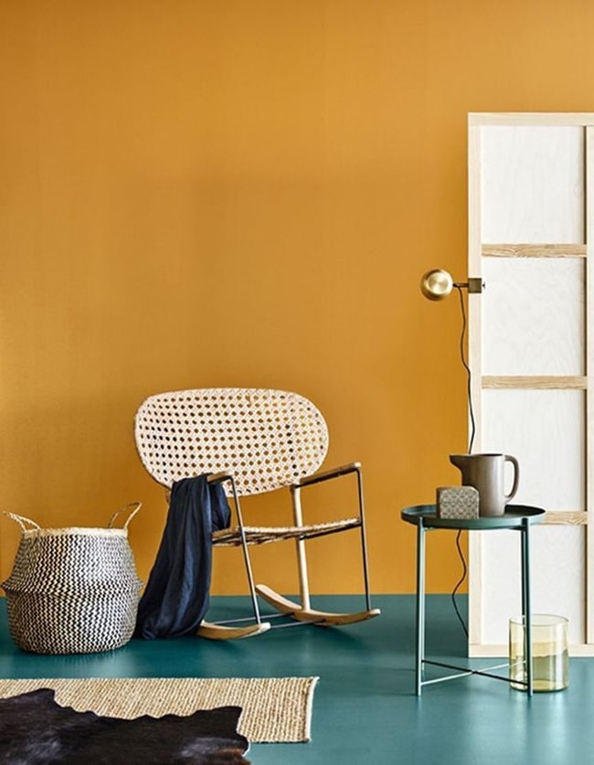 Decoración en color mostaza