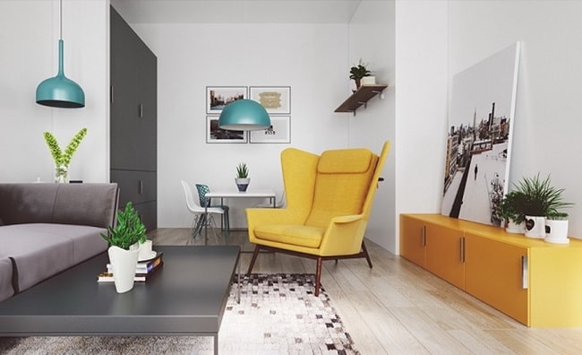 Muebles en color mostaza
