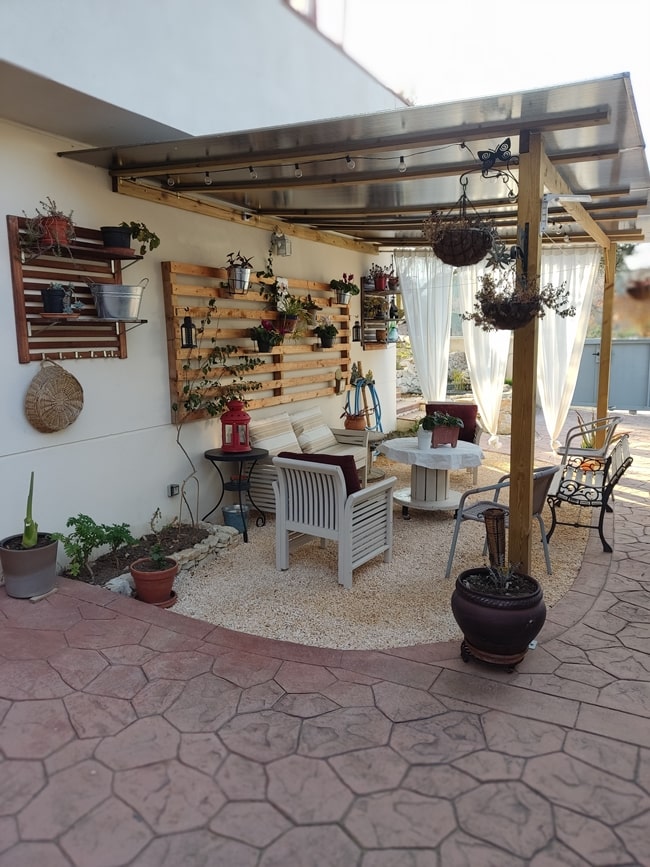 Patio con pérgola
