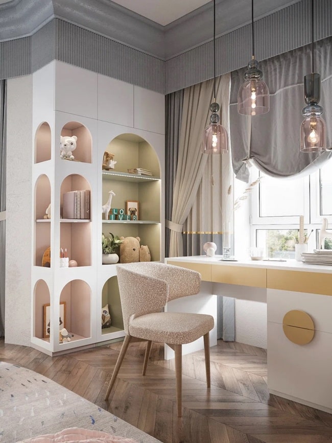 Habitación infantil con tocador