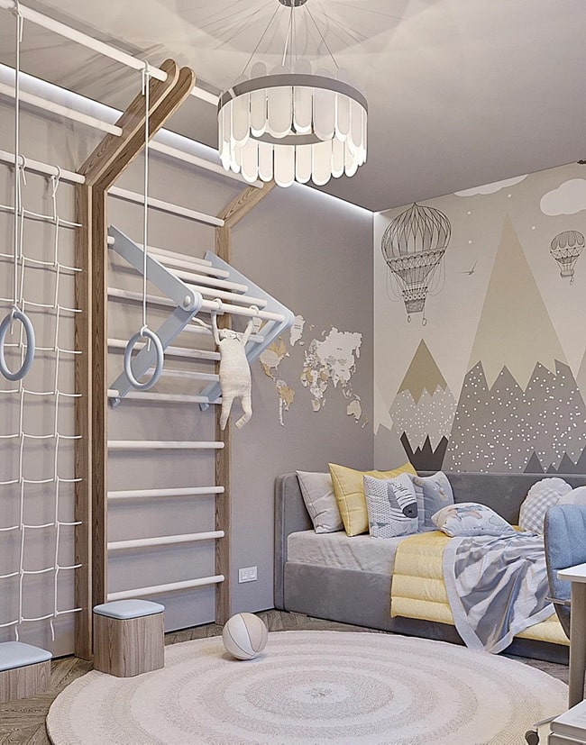 Habitaciones infantiles con mini gimnasios