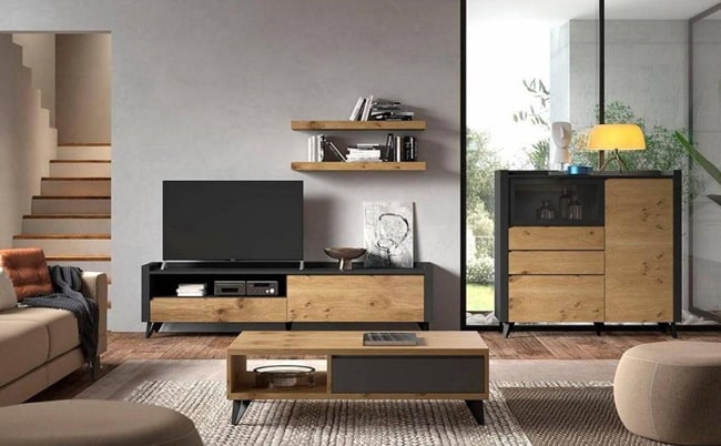 Sala con muebles de diseño