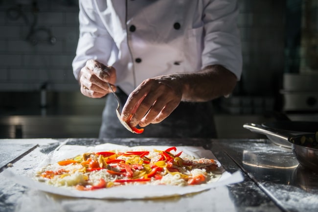 Cocinando pizza