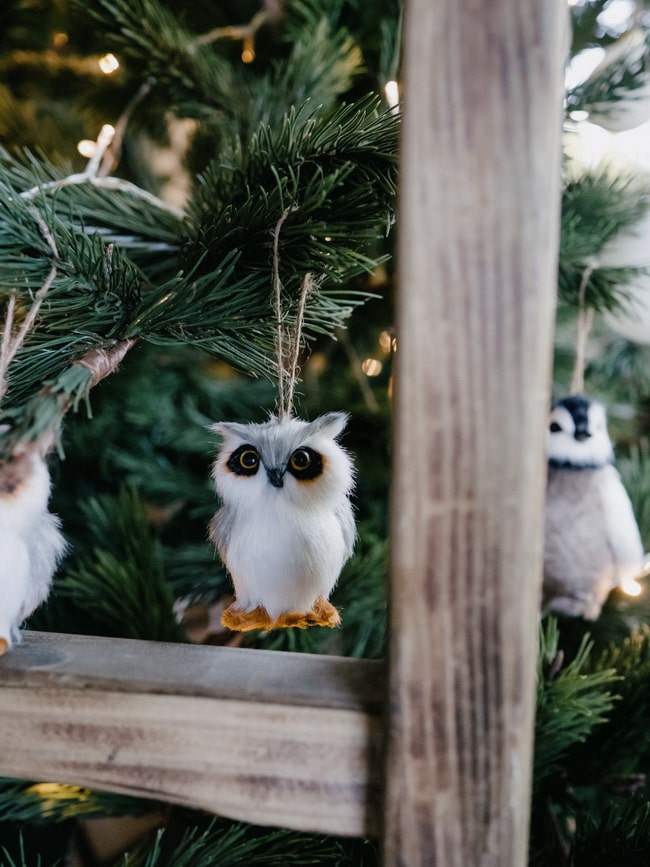 Adornos navideños de buho