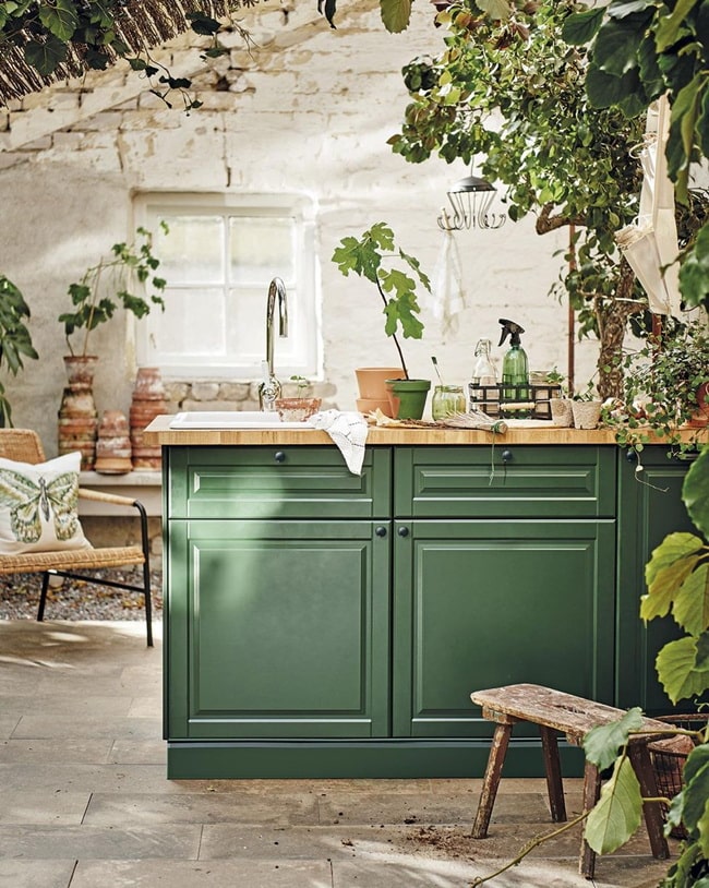 Muebles de cocina en verde