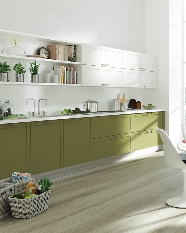Muebles de cocina en color verde
