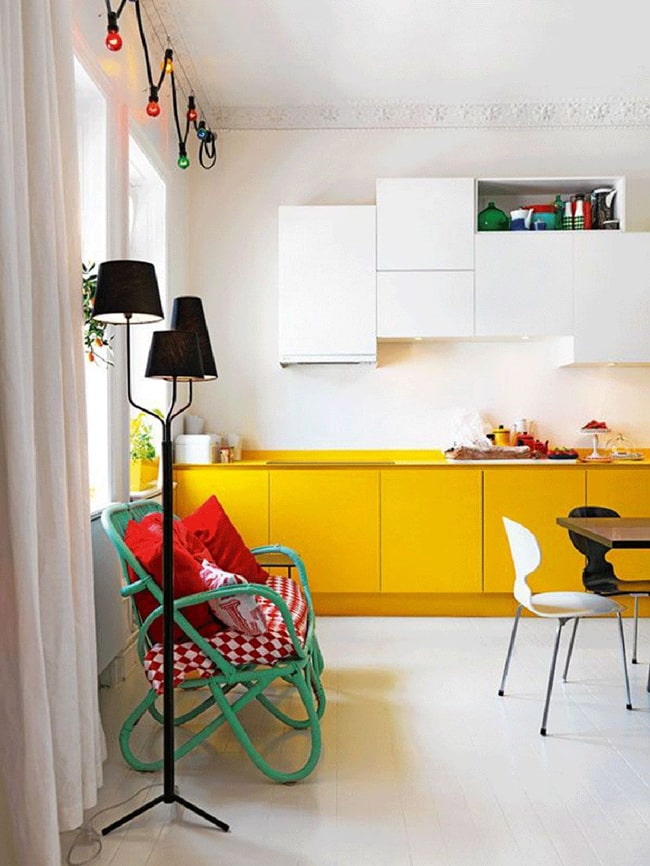 Armarios de cocina en color amarillo