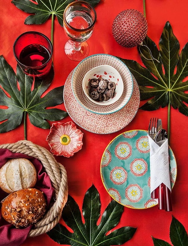 Mesas navideñas tropicales