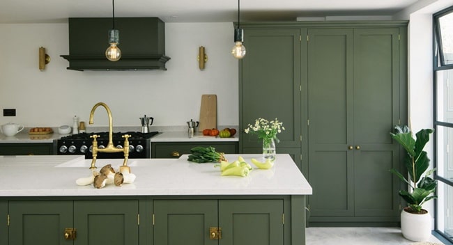 Muebles de cocina en color verde