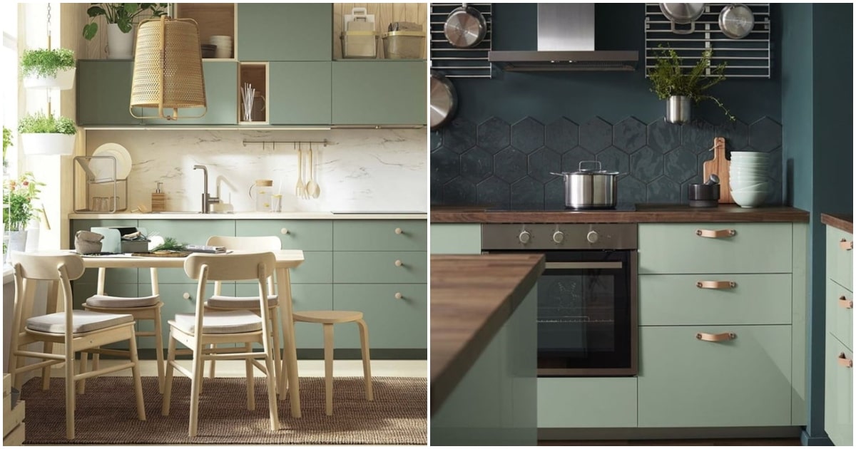 Cocinas en color verde