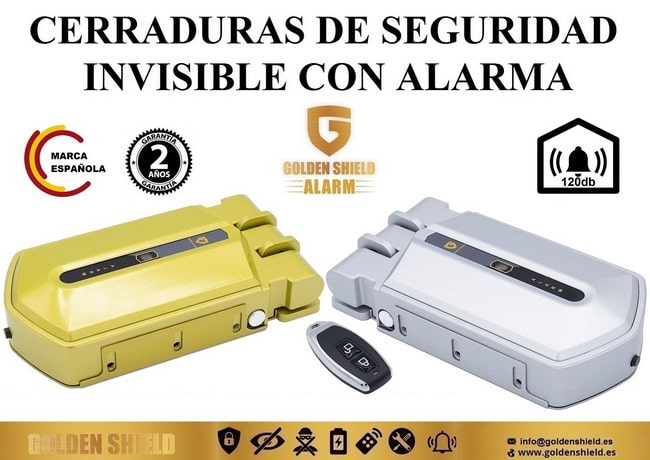 Mejor cerradura invisible: Golden Shield Alarm