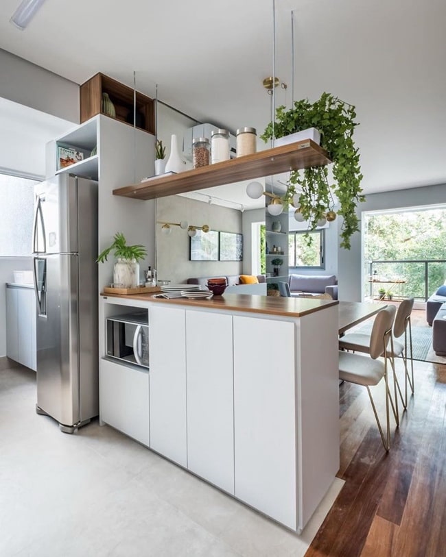 Plantas colgantes en la cocina