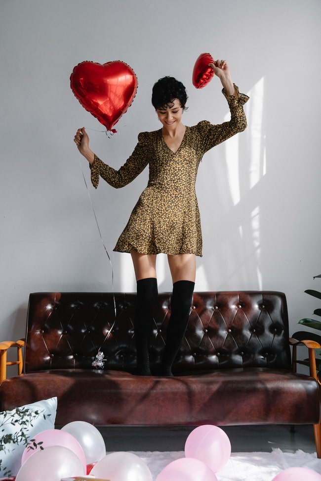 Globos con forma de corazón