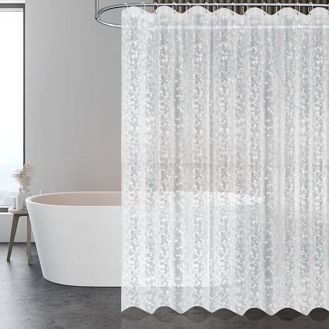 Cortina de baño transparente