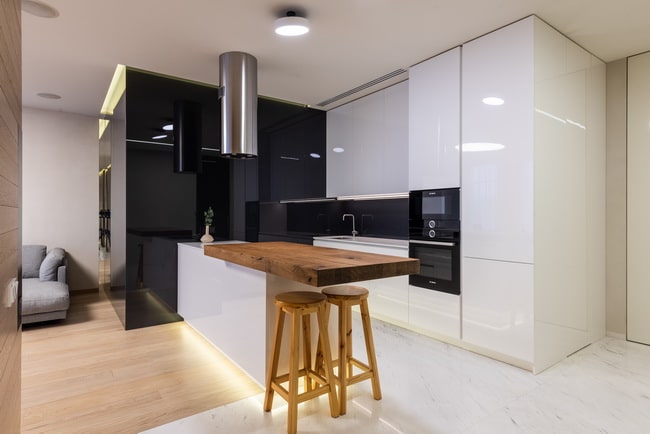 Cocina en blanco y negro