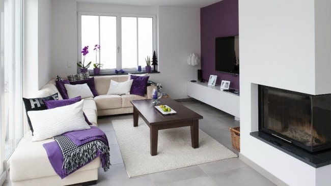 Blanco y morado para decorar