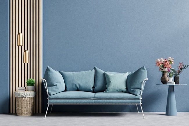 Decoración en azul para el salón